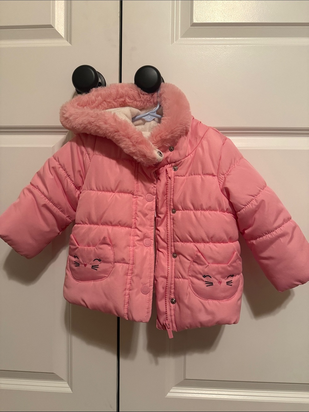 Carter's Pink Hooded Faux-Fur Trim Puffer Jacket